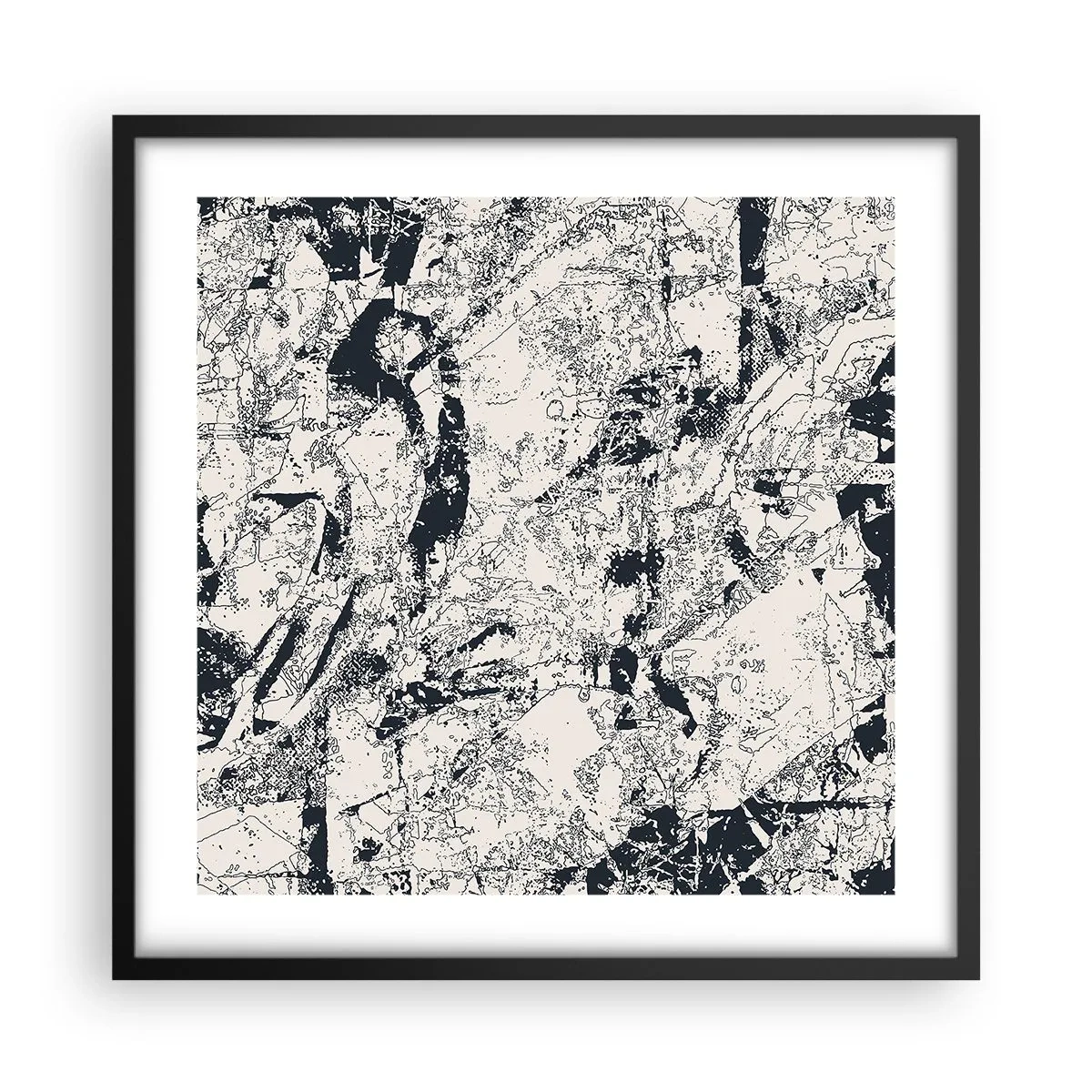 Plakat w czarnej ramie - Przenikanie przeciwieństw - 50x50 cm