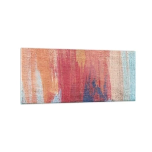 Obraz na szkle - Kolorowe abstrakcyjne pociągnięcia pędzla - 120x50cm - Spłynąć tęczą - Nowoczesna dekoracja ścienna do salonu i sypialni ARTTOR