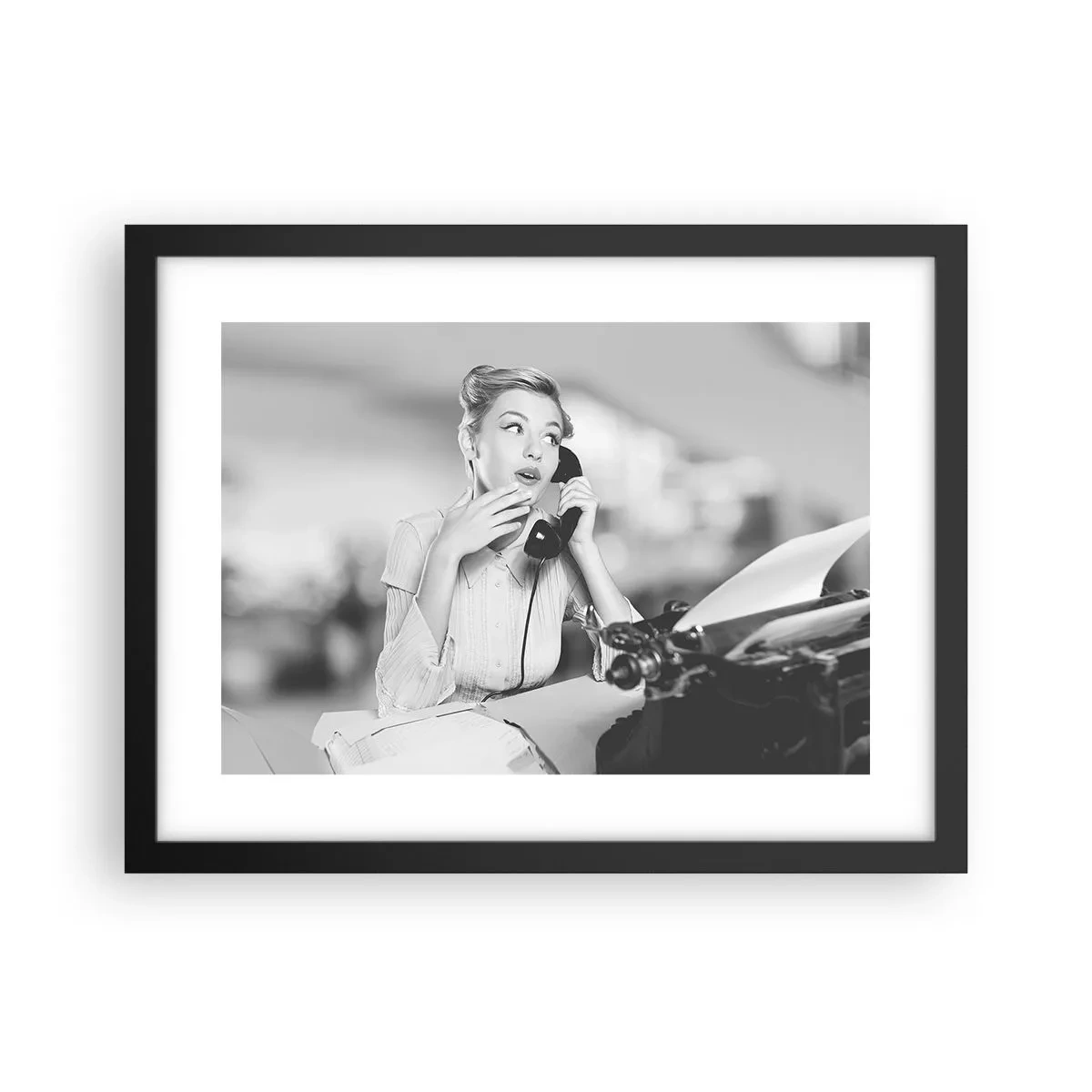 Plakat w czarnej ramie - Halo, tu lata 50. - 40x30 cm