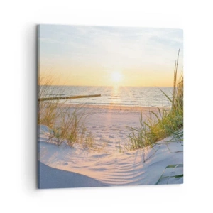 Obraz na płótnie - Morza szum, ptaków śpiew, dzika plaża pośród traw… - 60x60 cm