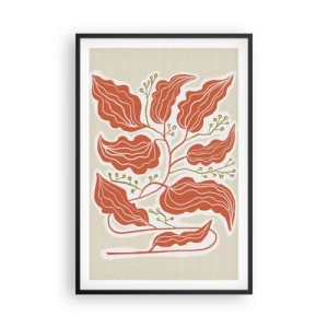 Plakat w czarnej ramie - Ludowo i koralowo - 61x91 cm