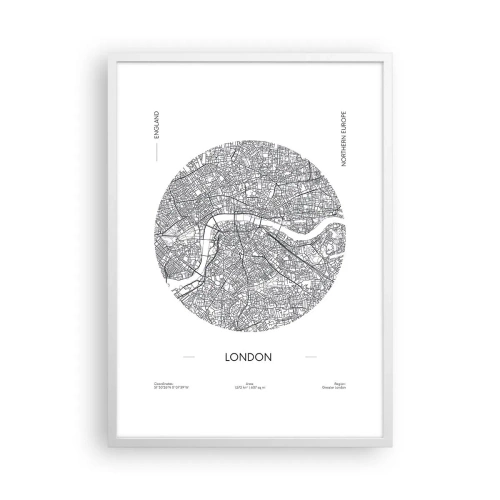 Plakat w białej ramie - Anatomia Londynu - 50x70 cm