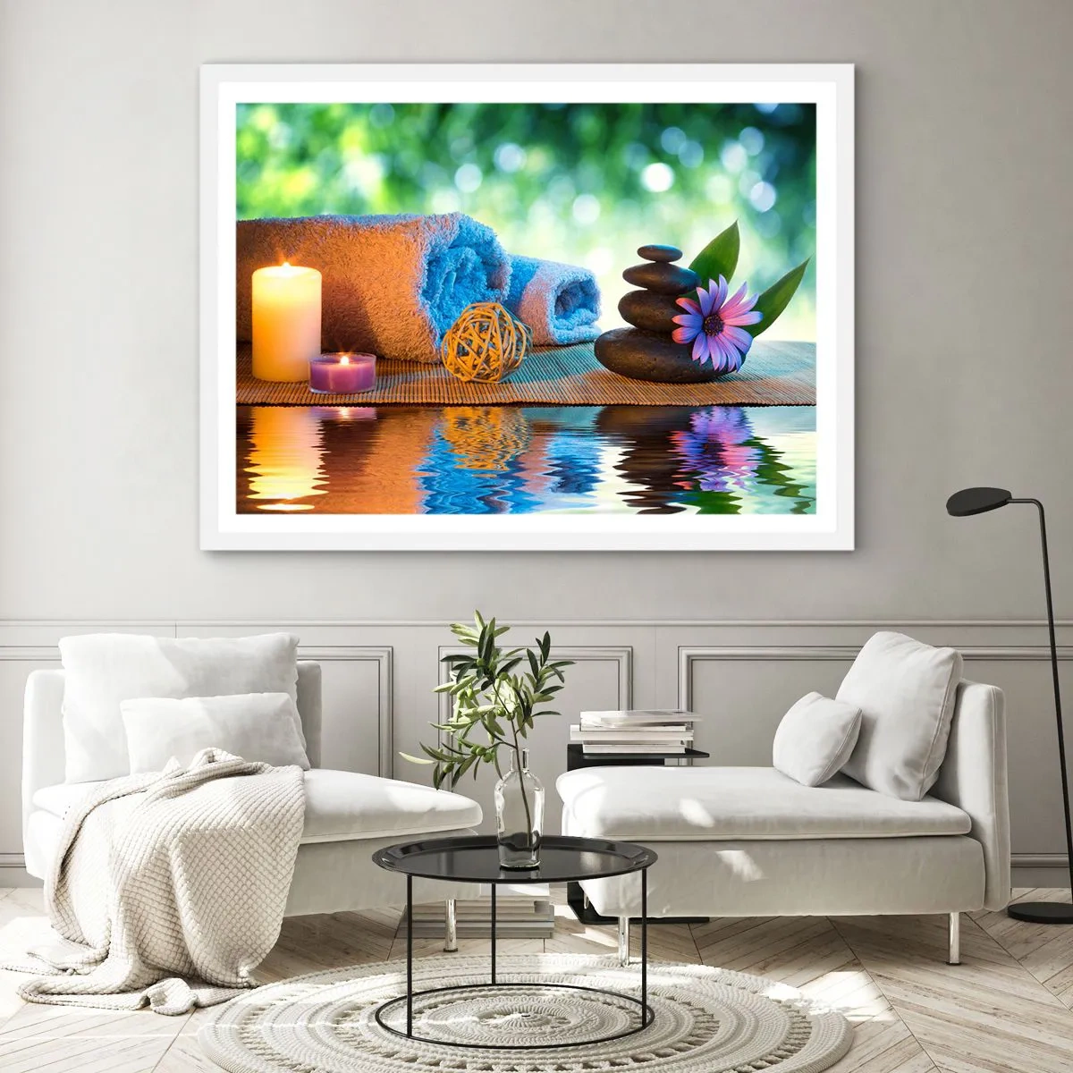 Plakat w białej ramie - Czas dla ciała - 70x50 cm