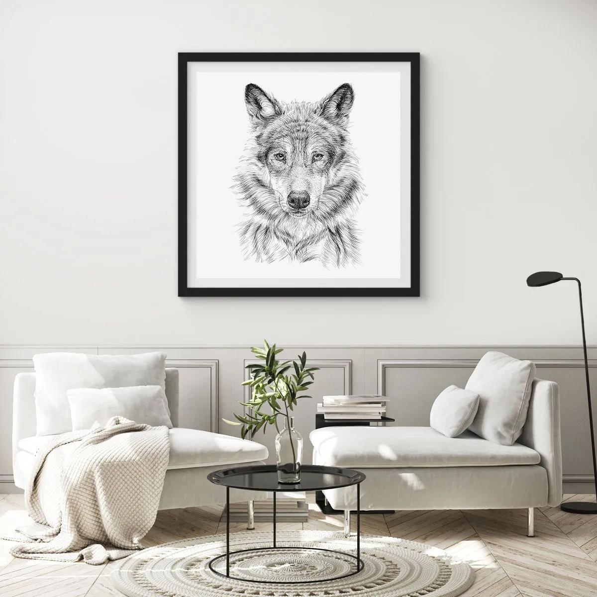 Plakat w czarnej ramie - Urodzony przywódca - 60x60 cm