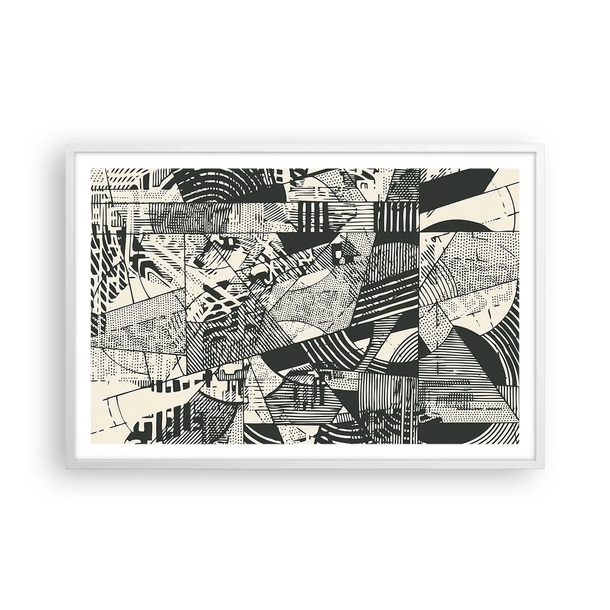 Plakat w białej ramie - Dynamika współczesności - 91x61 cm