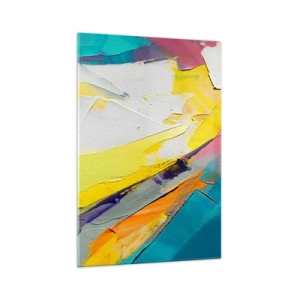 Obraz na szkle - Abstrakcyjna kompozycja w intensywnych barwach - 70x100cm - Anatomia światła - Nowoczesna dekoracja ścienna do salonu i sypialni ARTTOR