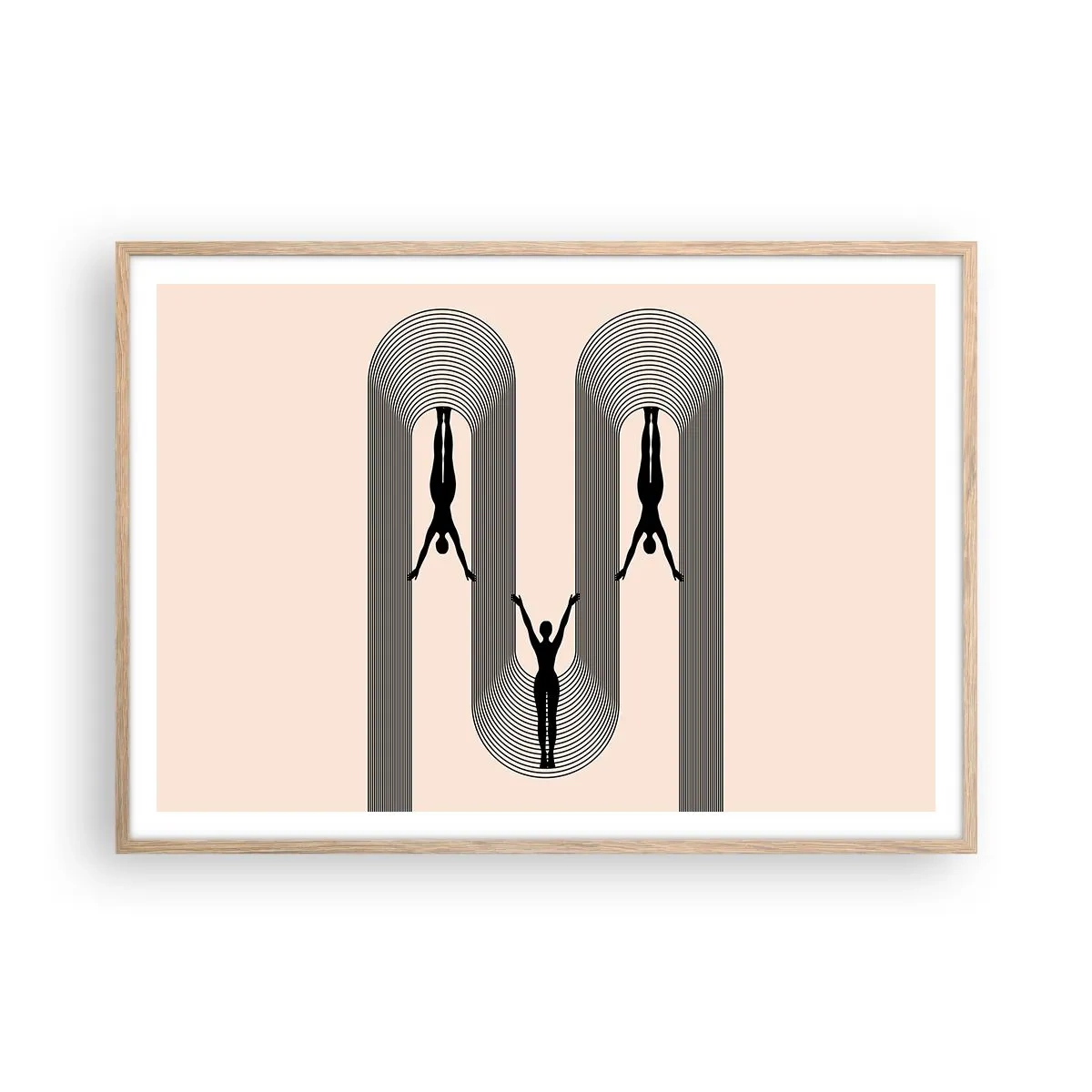 Plakat w ramie jasny dąb - Do góry nogami - 100x70 cm