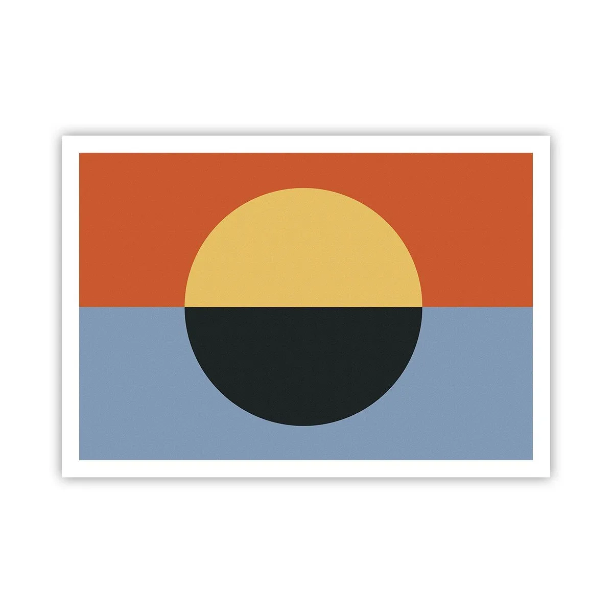 Plakat - Abstrakcja geometryczna z kontrastowymi kolorami - 100x70cm - Kompozycja ciepła i chłodu - Nowoczesna dekoracja ścienna do salonu i sypialni ARTTOR