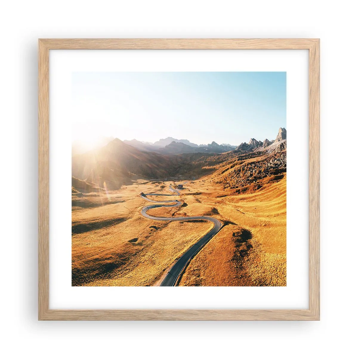 Plakat w ramie jasny dąb - W złotej dolinie - 40x40 cm