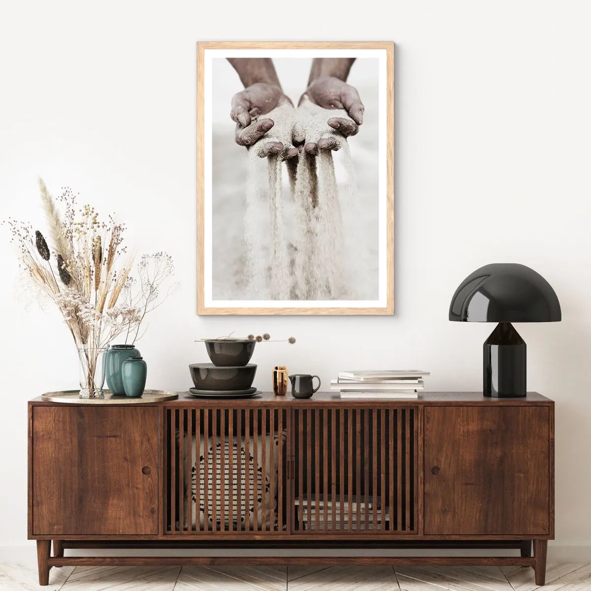 Plakat w ramie jasny dąb - Tymi rękoma… - 61x91 cm