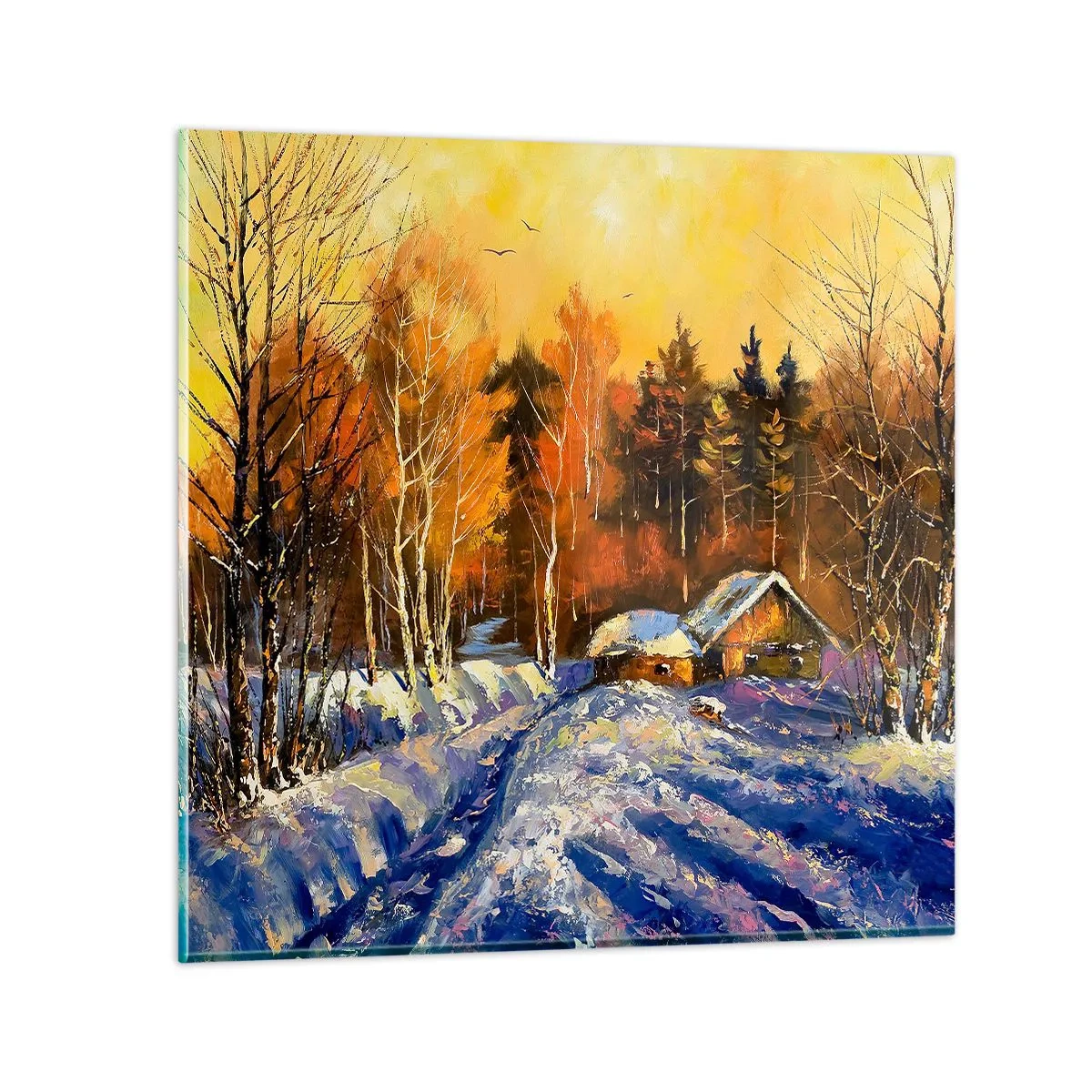 Obraz na szkle - Zimowa impresja w słońcu - 50x50 cm