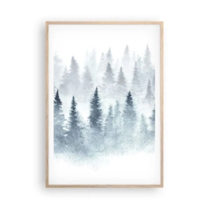 Plakat w ramie jasny dąb - Otulone mgłą - 70x100 cm