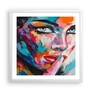 Plakat w białej ramie - Nasza pierwsza tajemnica - 50x50 cm