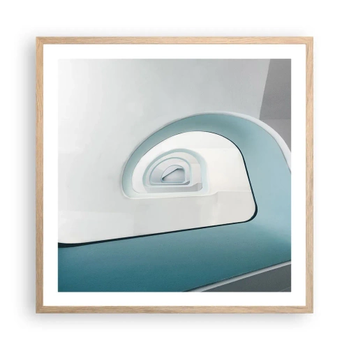 Plakat w ramie jasny dąb - Do dna błękitu - 60x60 cm