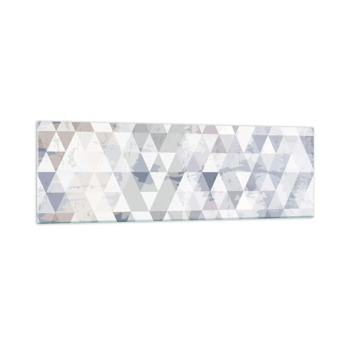 Obraz na szkle - Geometryczny wzór z trójkątów w pastelowych odcieniach - 160x50cm - W rytmie na trzy - Nowoczesna dekoracja ścienna do salonu i sypialni ARTTOR