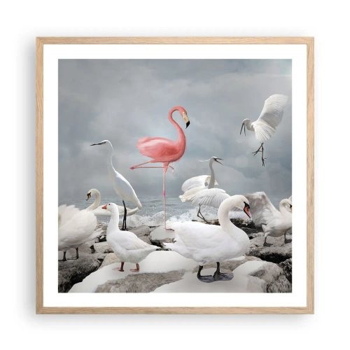 Plakat w ramie jasny dąb - Skąd się tu wziąłem? - 60x60 cm