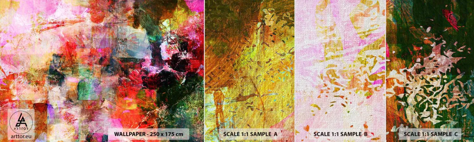 Fototapeta Próbka Premium Canvas - Podróż poprzez róż - Abstrakcja, Sztuka, Grafika - 100x30 cm