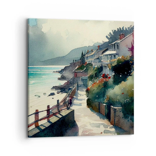 Obraz na płótnie - Śródziemnomorskie miasteczko - 70x70 cm