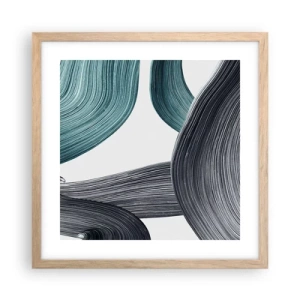 Plakat w ramie jasny dąb - Szmaragdowe i czarne szlaki - 40x40 cm