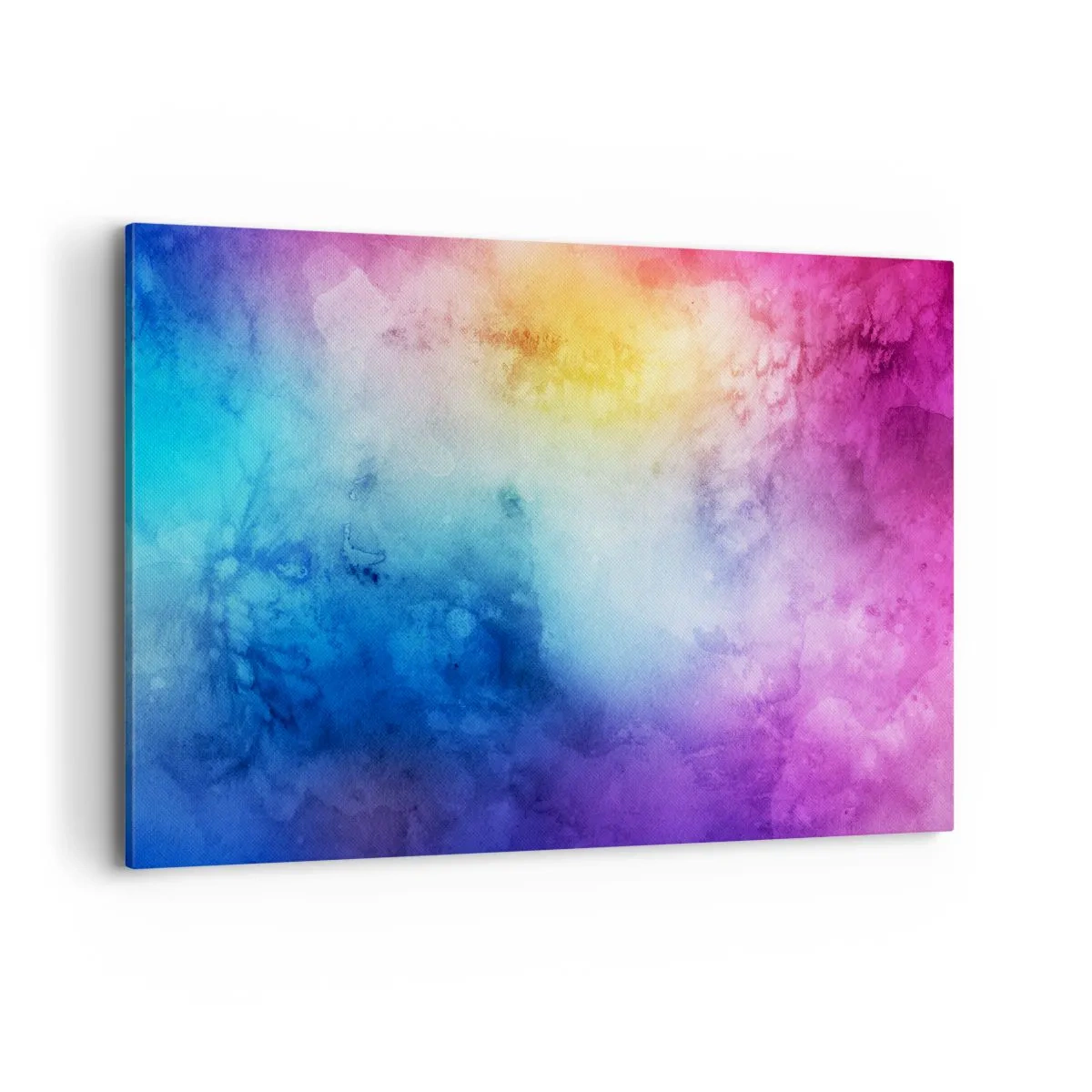 Obraz na płótnie - Abstrakcyjna kompozycja w pastelowych odcieniach różu i błękitu - 100x70cm - Prawie w siódmym niebie - Nowoczesna dekoracja ścienna do salonu, kuchni i sypialni ARTTOR