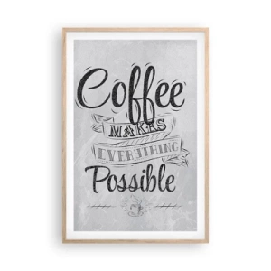 Plakat w ramie jasny dąb - Jak tu nie kochać kawy - 61x91 cm