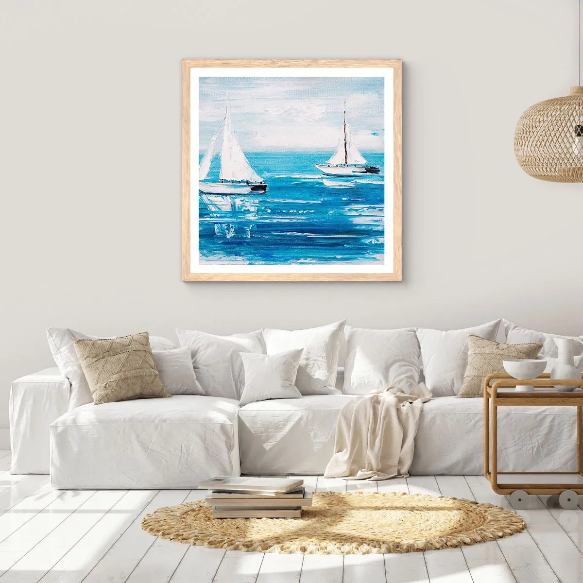 Plakat w ramie jasny dąb - Z przyjacielem u boku - 60x60 cm