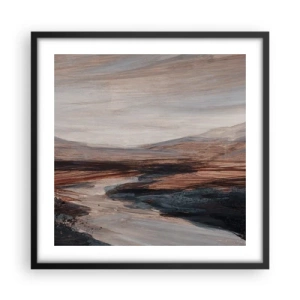 Plakat w czarnej ramie -  Spokojna dolina - 50x50 cm