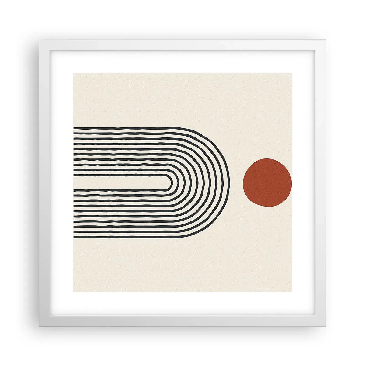 Plakat w białej ramie - Magnetyzm kształtów i barw - 40x40 cm