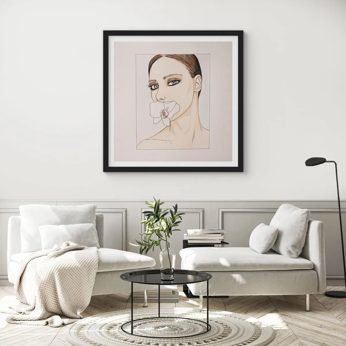 Plakat w czarnej ramie - Symbol elegancji i piękna - 30x30 cm