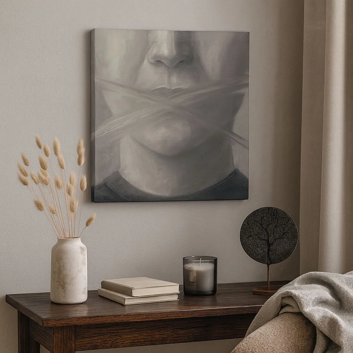 Obraz na płótnie - Ani słowa - 30x30 cm