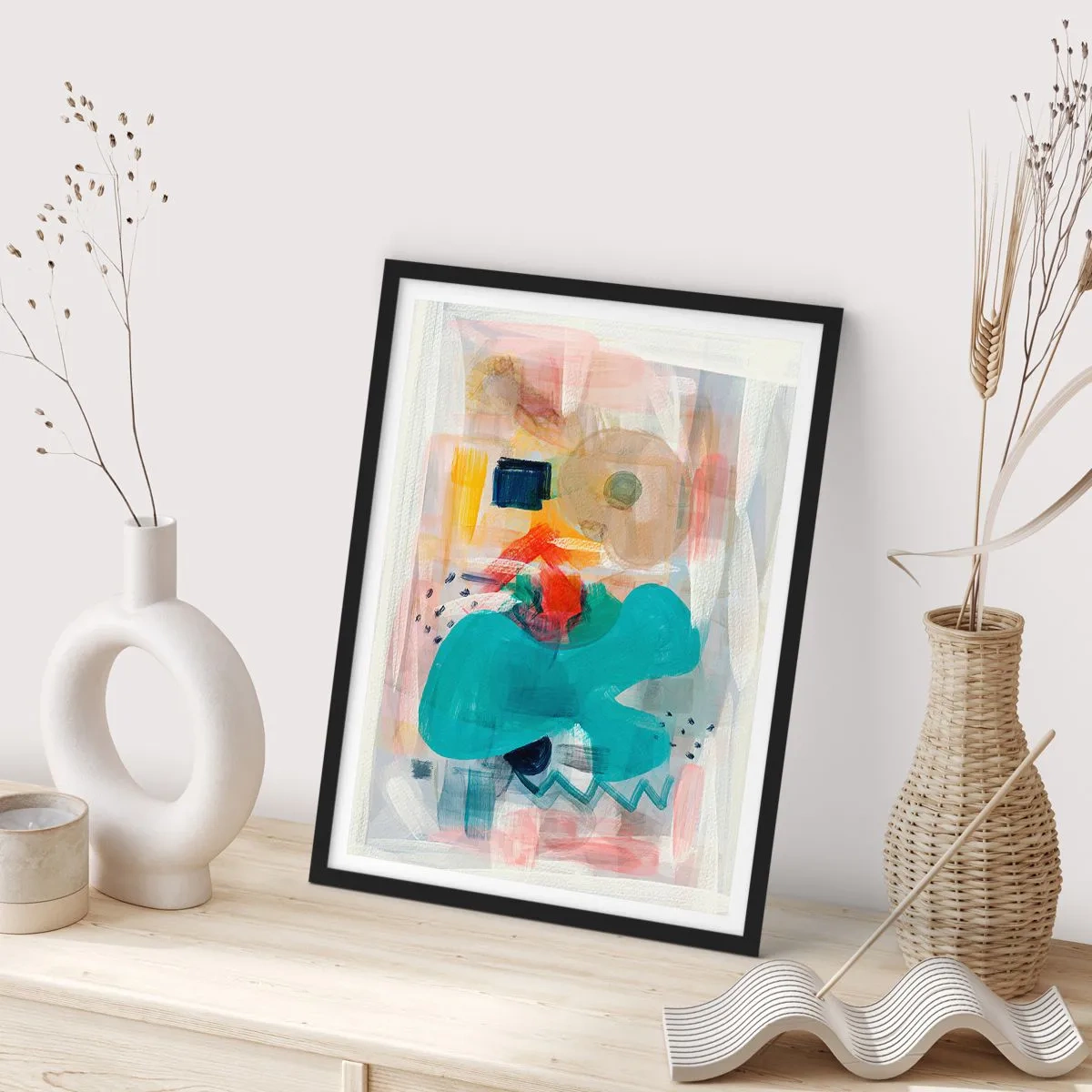 Plakat w czarnej ramie - Kolorowa gra - 70x100 cm