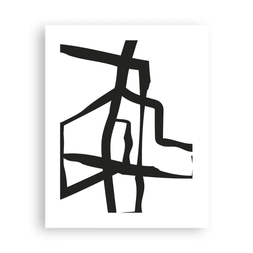 Plakat - Czarno-biała konstrukcja - 40x50 cm