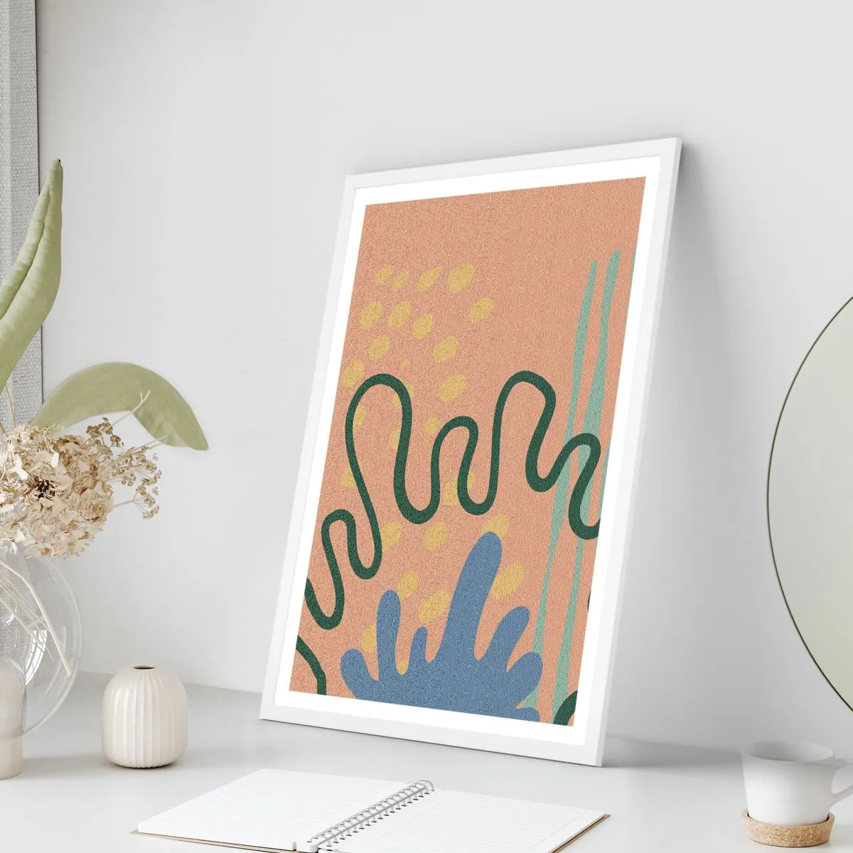 Plakat w białej ramie - Abstrakcja: różnorodność natury - 50x70 cm