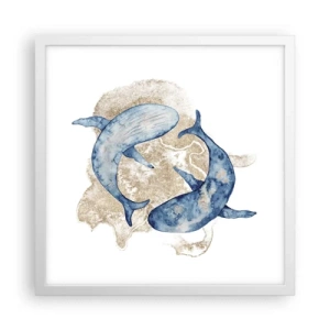 Plakat w białej ramie - Przyjaźń czy kochanie? - 40x40 cm