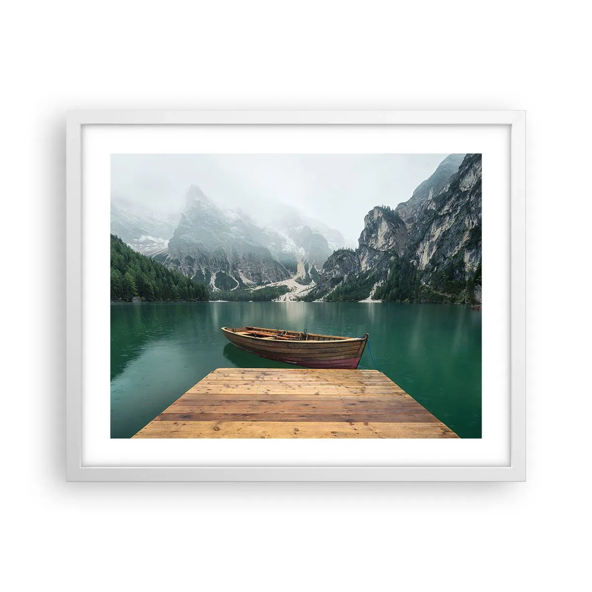 Plakat w białej ramie - "I dumne opoki czoła" - 50x40 cm