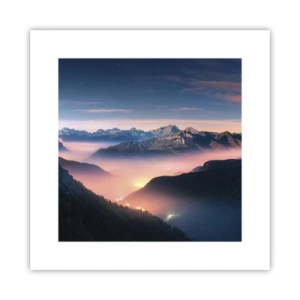 Plakat - Światło w dolinach - 30x30 cm