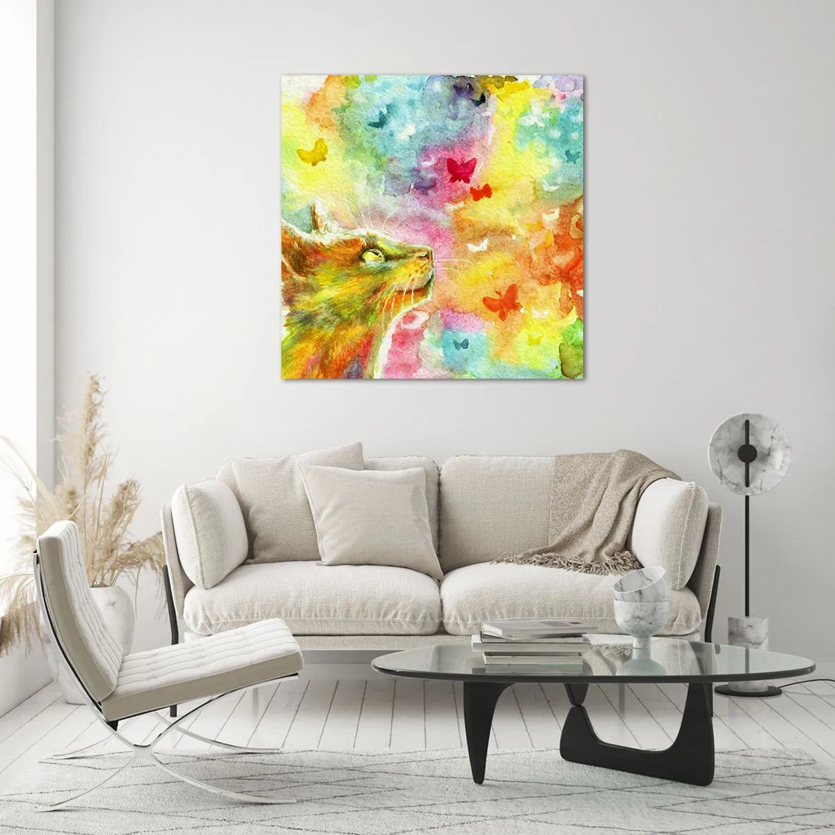 Obraz na szkle - Baju-baju w kocim raju - 30x30 cm