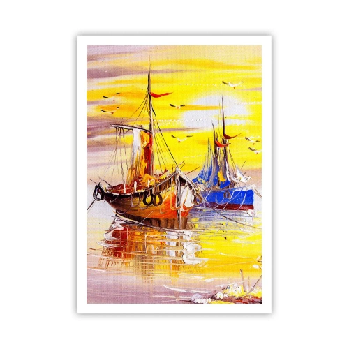 Plakat - Zasłużony odpoczynek w porcie - 70x100 cm
