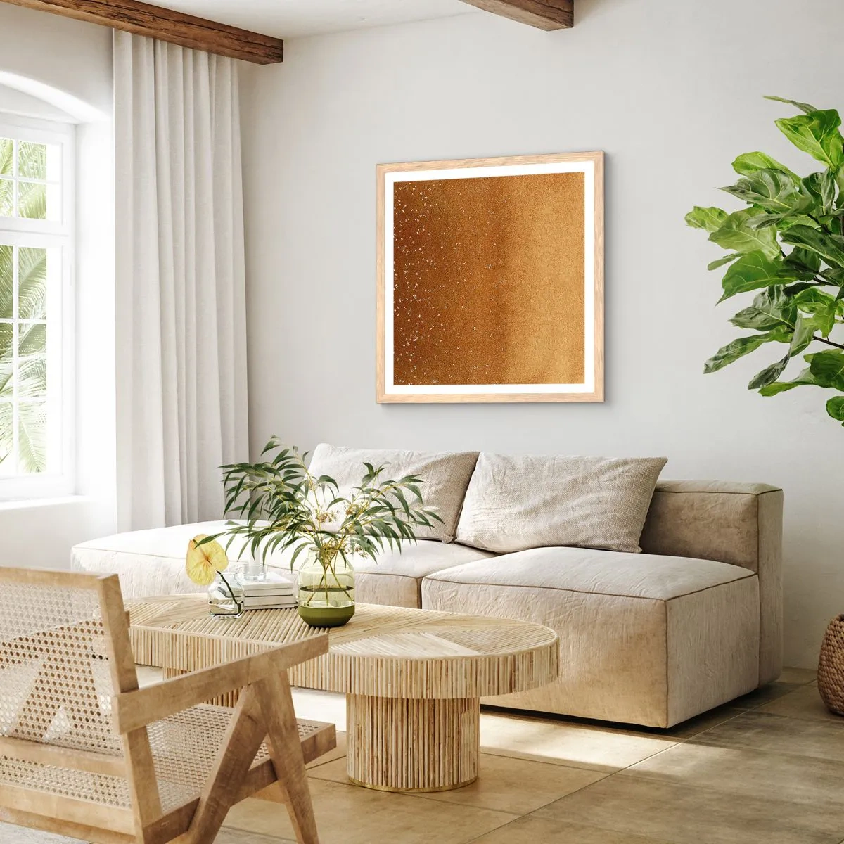 Plakat w ramie jasny dąb - Narodziny światła - 40x40 cm