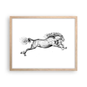 Plakat w ramie jasny dąb - Zatrzymany w galopie - 50x40 cm