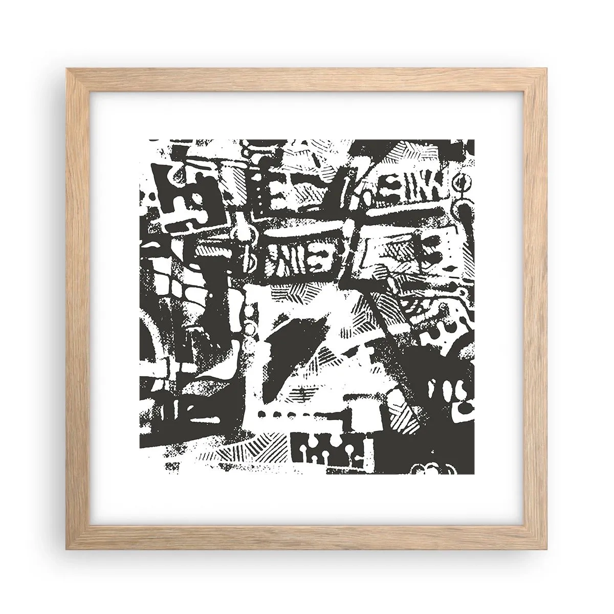 Plakat w ramie jasny dąb - Porządek czy chaos? - 30x30 cm
