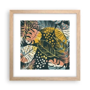 Plakat w ramie jasny dąb - Liściasta fantazja - 30x30 cm