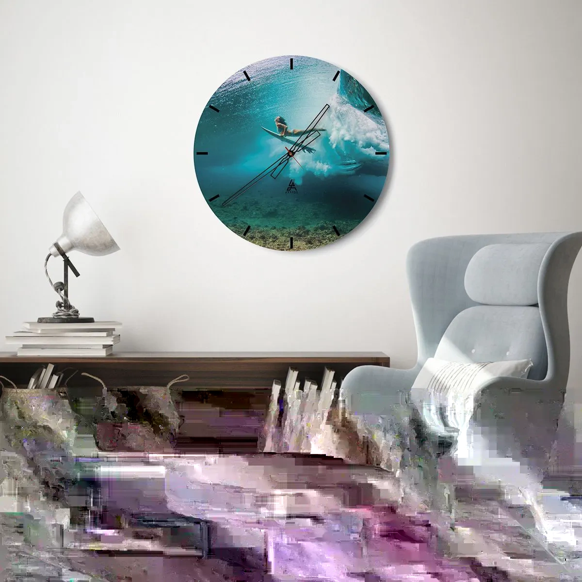 Zegar ścienny - Podwodny świat - 40x40 cm