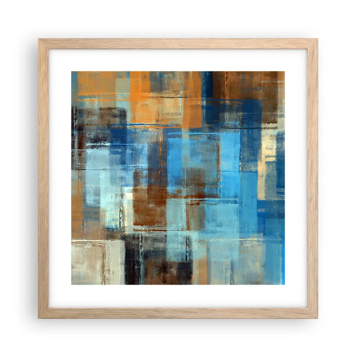 Plakat w ramie jasny dąb - Przez błękitną zasłonę - 40x40 cm