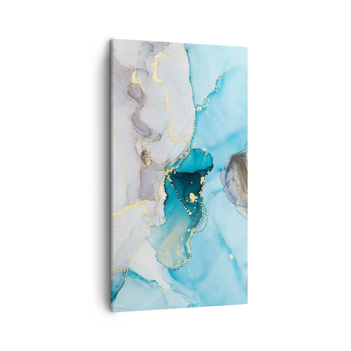 Obraz na płótnie - Studium spotkania szarości z turkusem - 45x80 cm