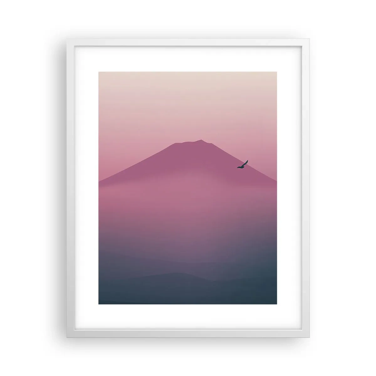 Plakat w białej ramie - Wędrowcy ponad chmurami - 40x50 cm