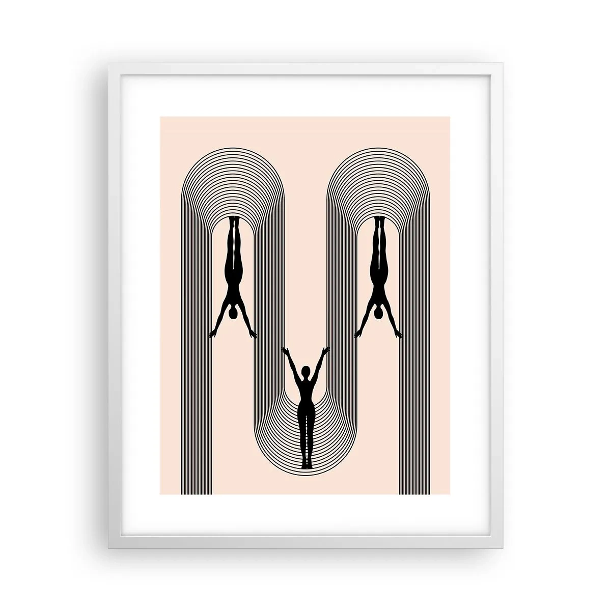 Plakat w białej ramie - Do góry nogami - 40x50 cm