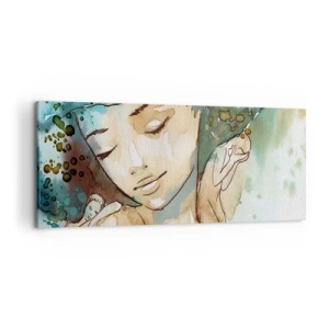 Obraz na płótnie - Lady in blue - 100x40 cm