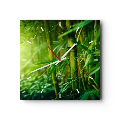 Zegar ścienny - Poznać zieleń samą w sobie - 40x40 cm