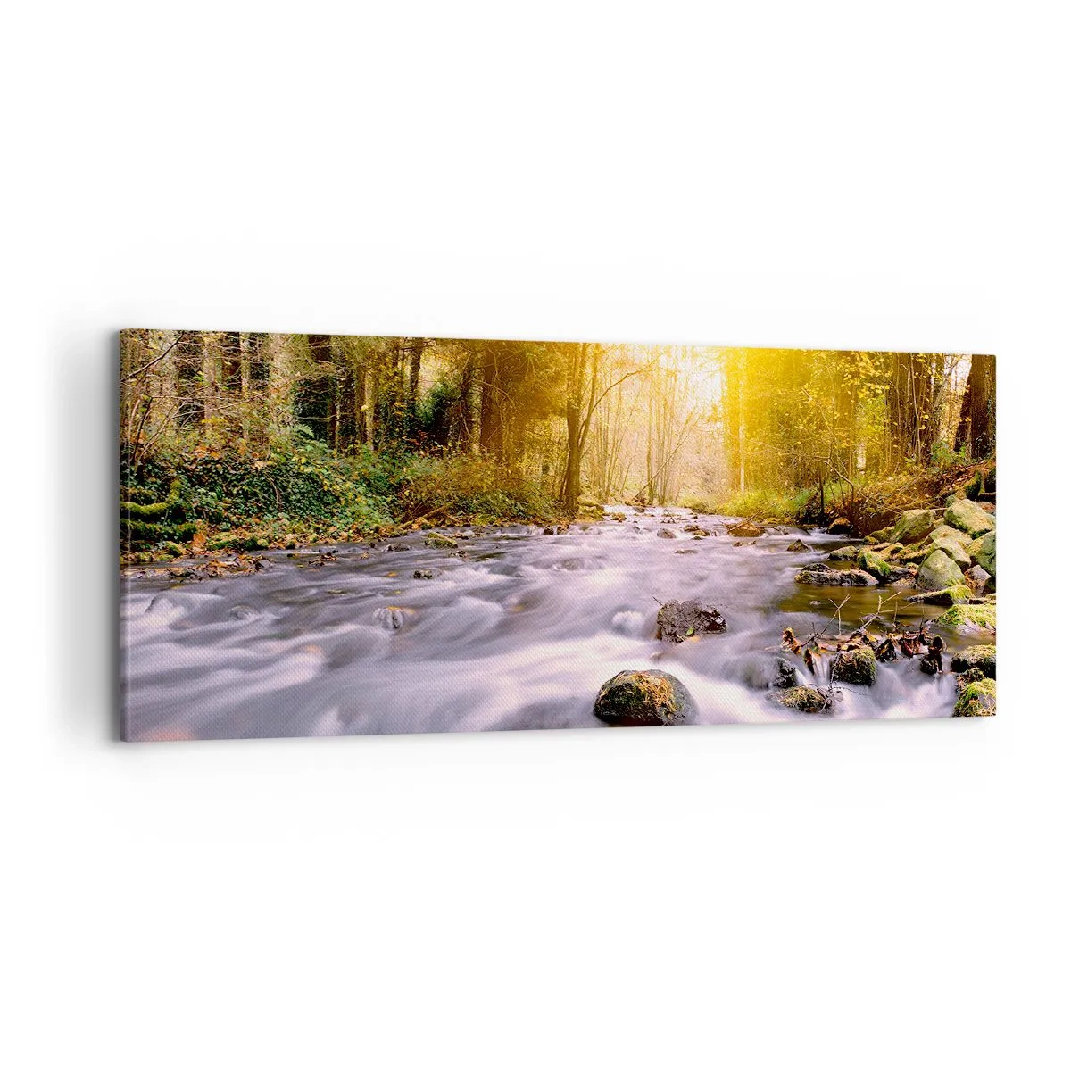 Obraz na płótnie - Malachit w srebrno-złotej oprawie - 100x40 cm